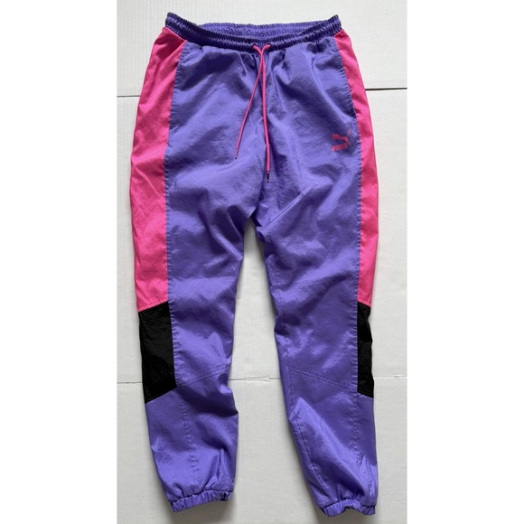 Puma Pants - Puma Tailored For Sport Track Pants Nylon Neon Pink Purple Joggers Medium Womens